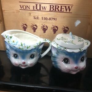 Vintage Lefton Miss Paris’s cream and sugar bowl- made in Japan- 1950’s.